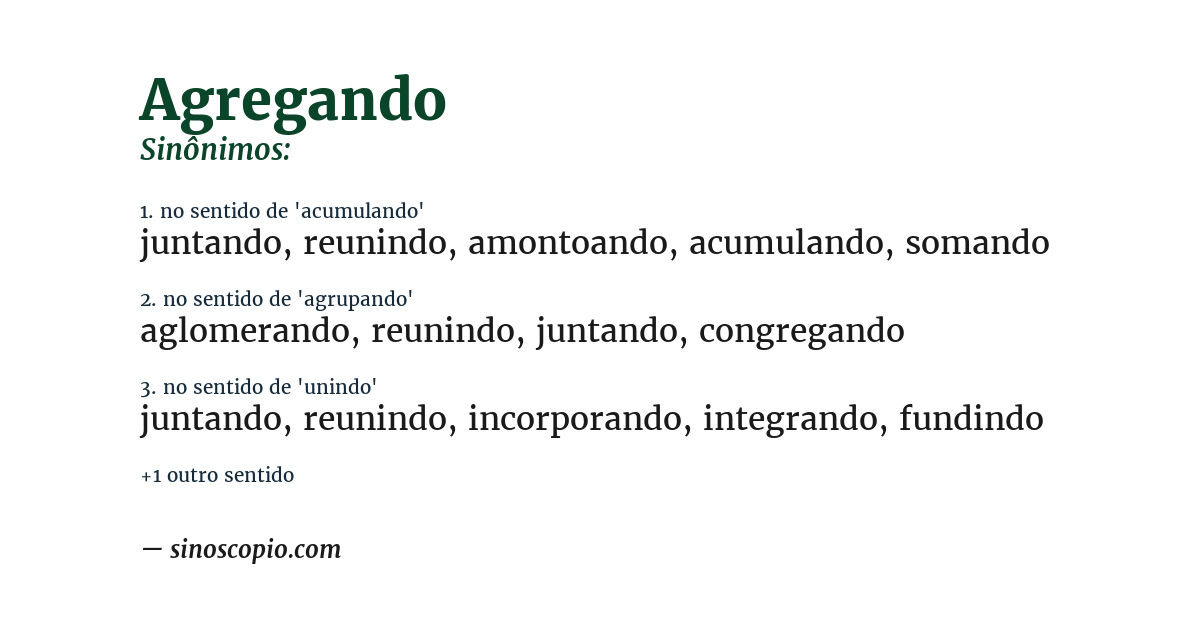 Sinônimo de agregando