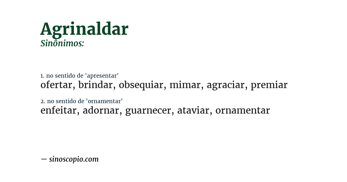 Sinônimo de agrinaldar