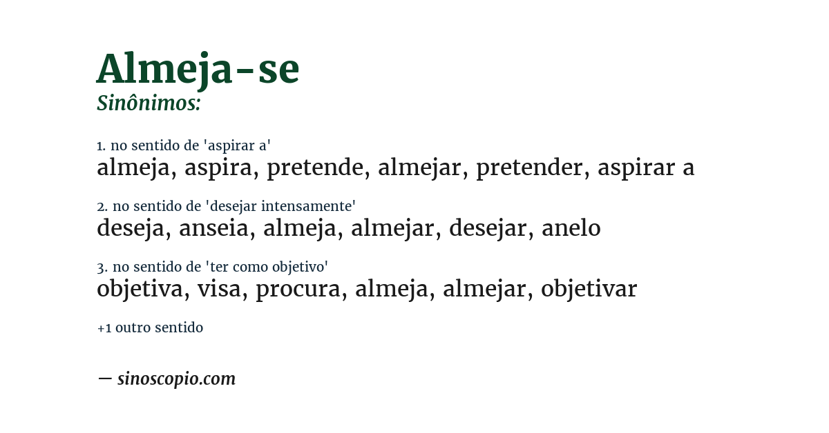 Sinônimo de almeja-se