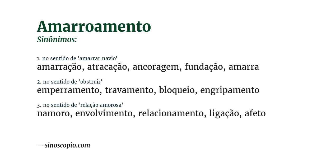 Sinônimo de amarroamento