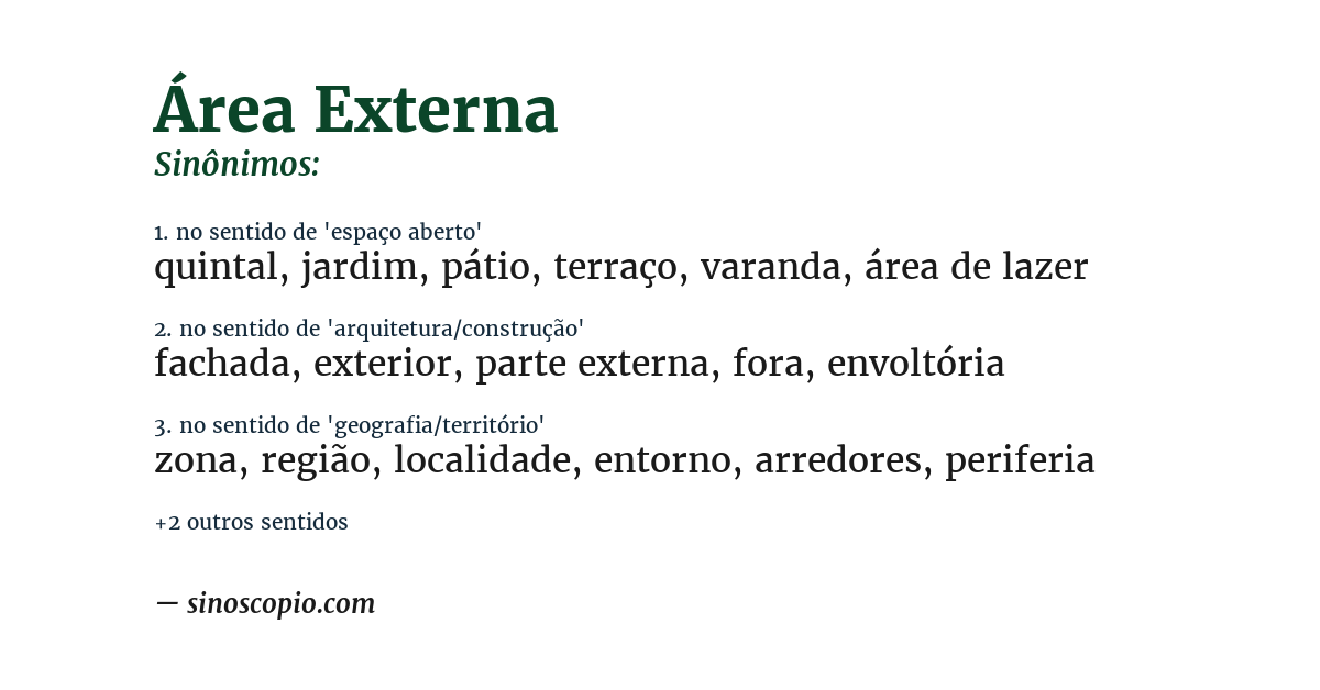 Sinônimo de área externa