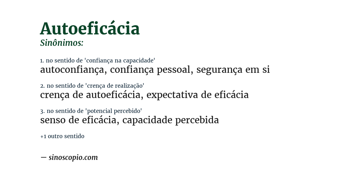 Sinônimo de autoeficácia