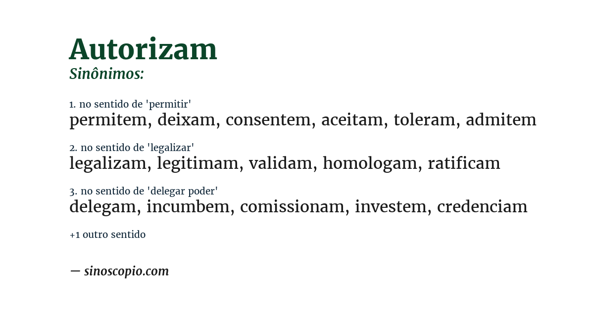 Sinônimo de autorizam