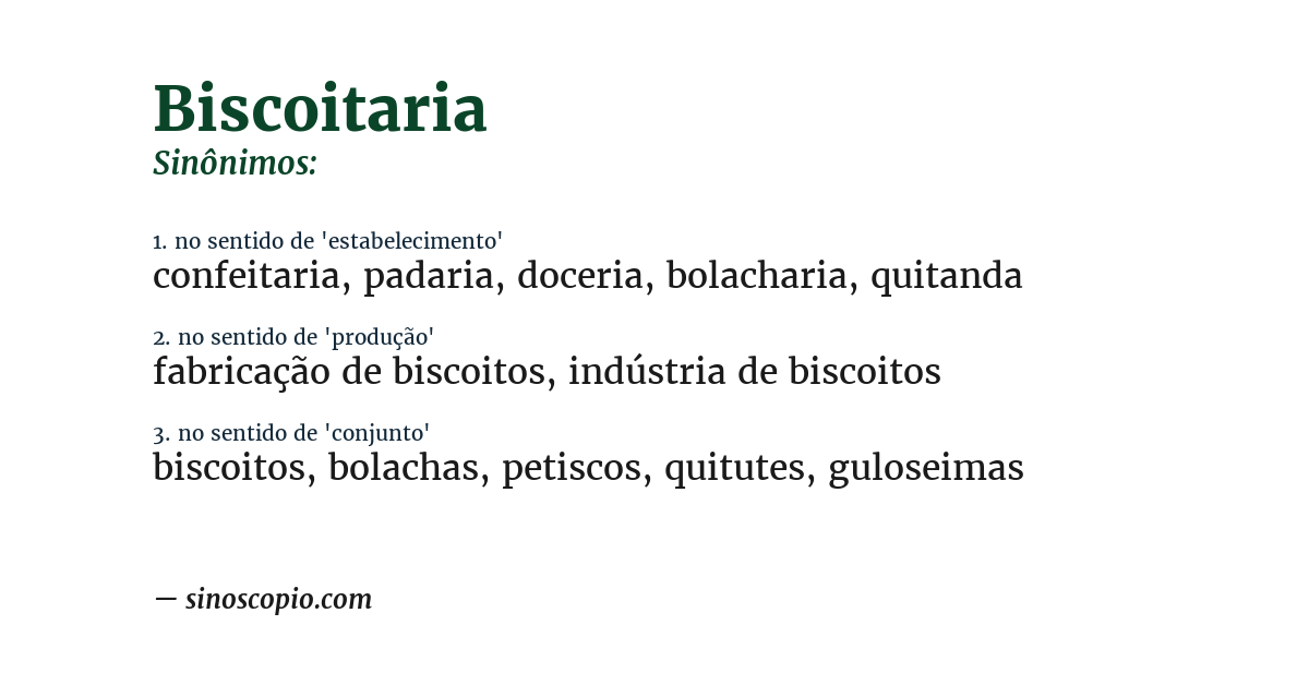 Sinônimo de biscoitaria