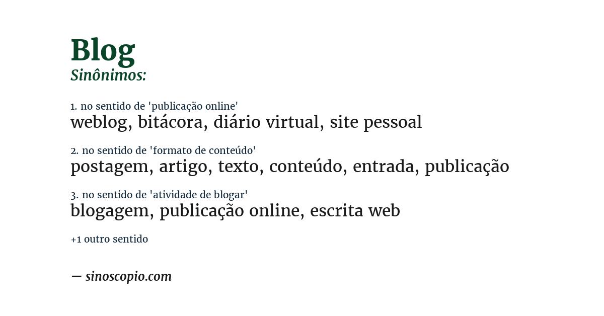 Sinônimo de blog