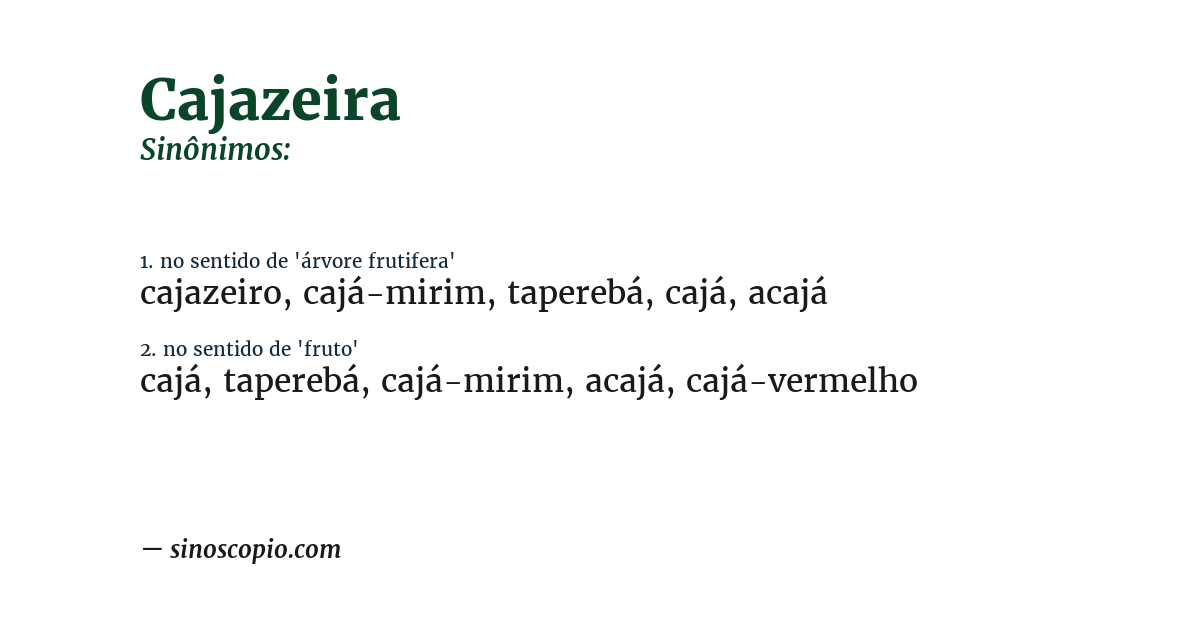 Sinônimo de cajazeira
