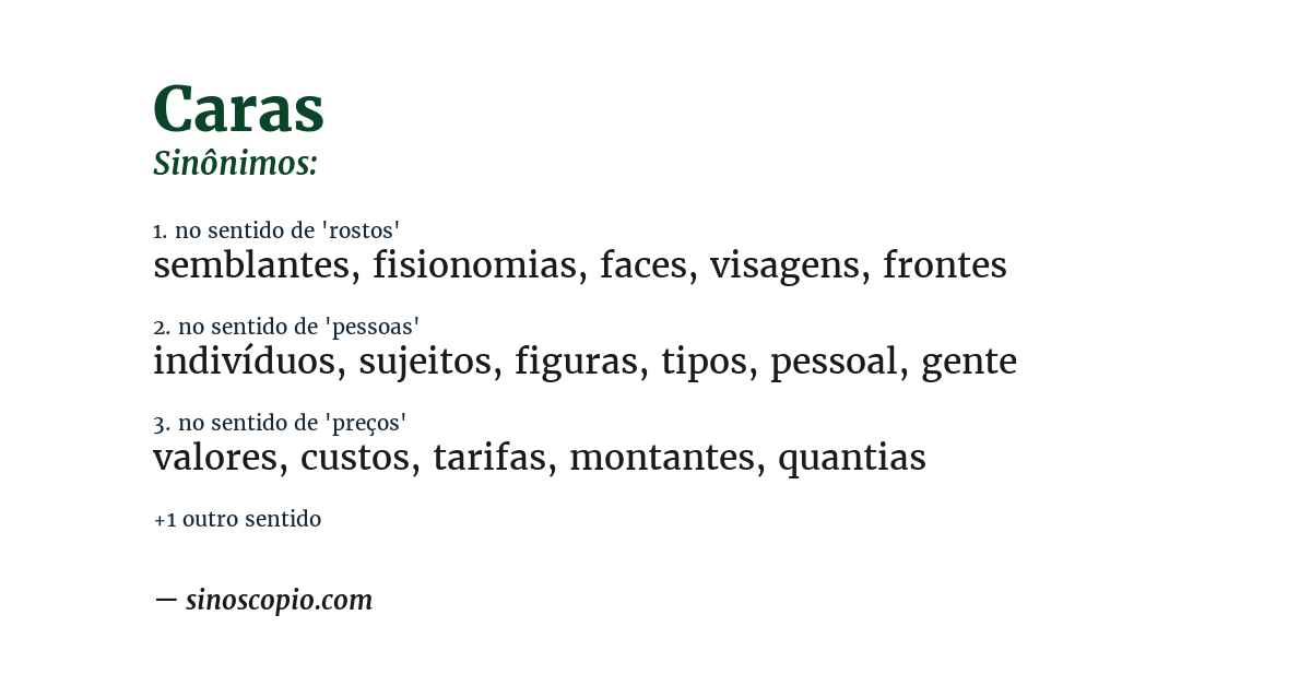 Sinônimo de caras