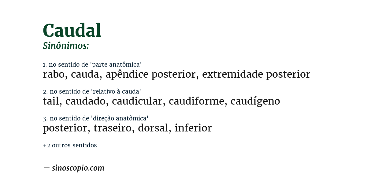 Sinônimo de caudal
