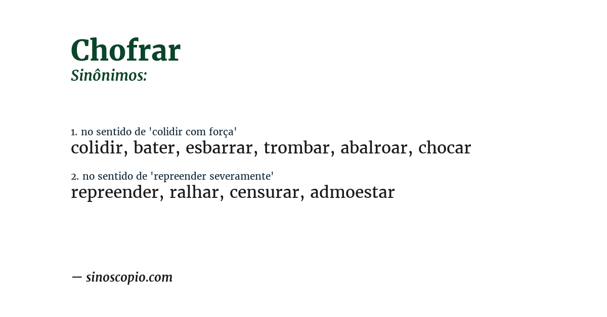 Sinônimo de chofrar