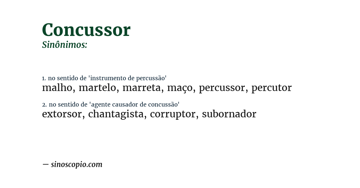 Sinônimo de concussor