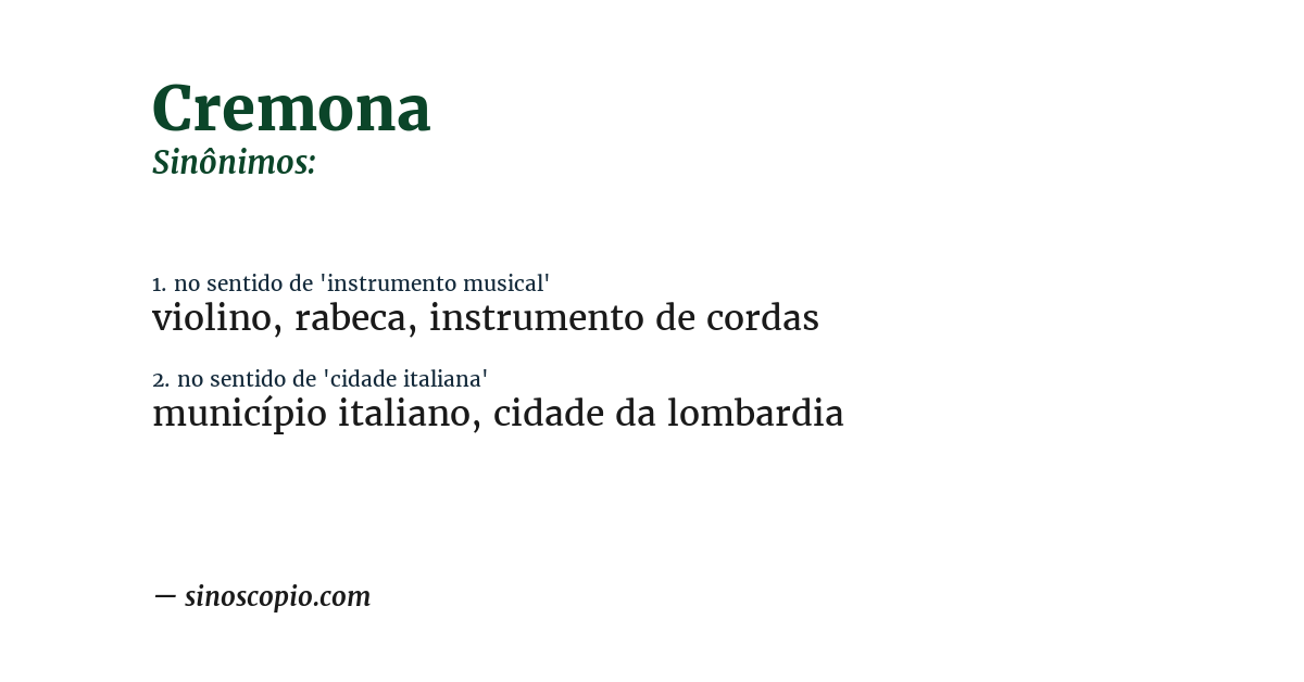 Sinônimo de cremona