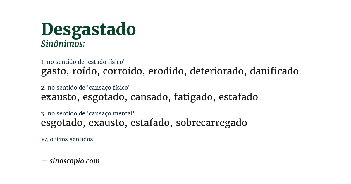 Sinônimo de desgastado