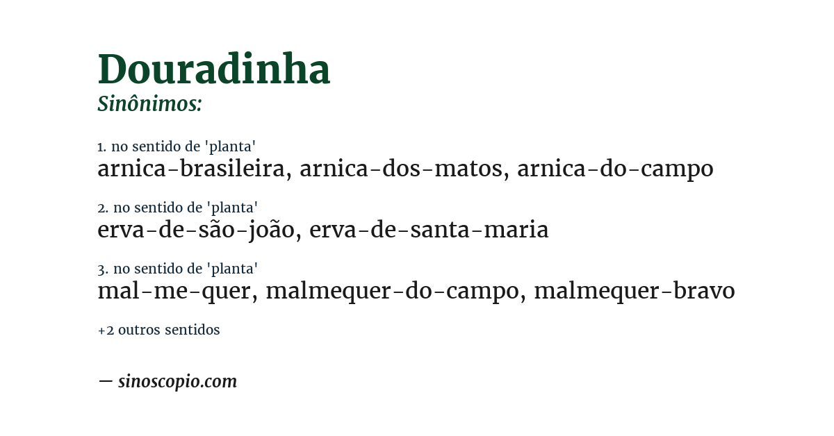 Sinônimo de douradinha