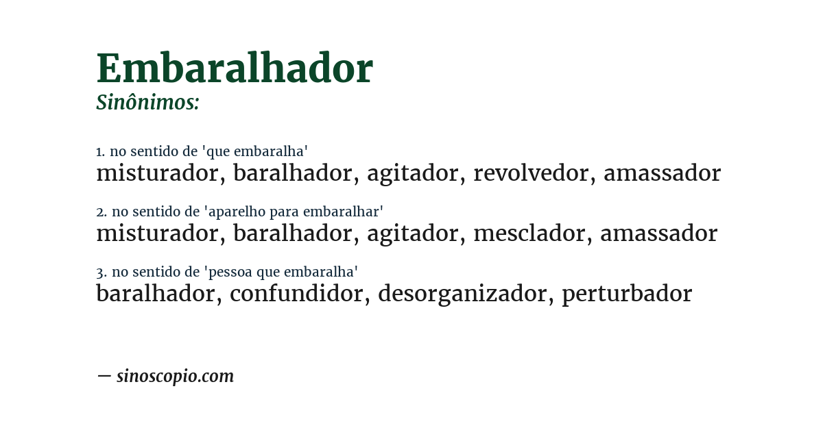 Sinônimo de embaralhador