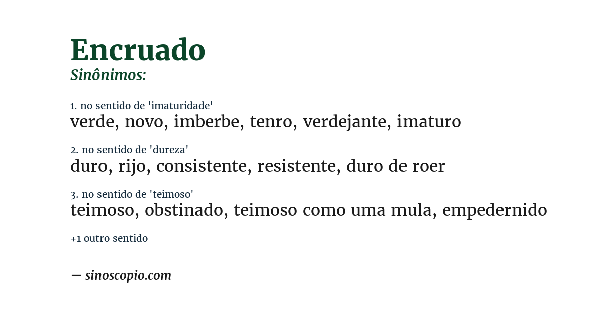 Sinônimo de encruado