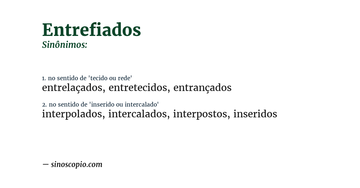 Sinônimo de entrefiados