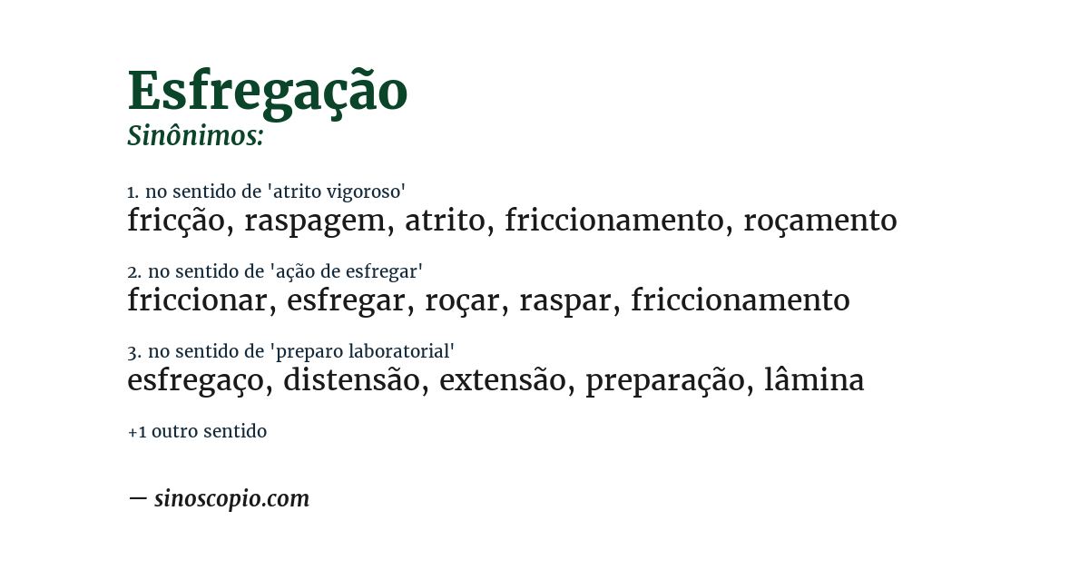 Sinônimo de esfregação