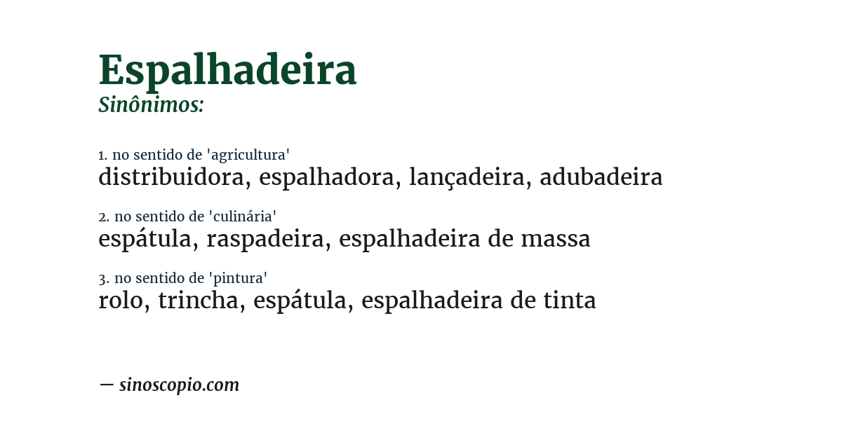 Sinônimo de espalhadeira