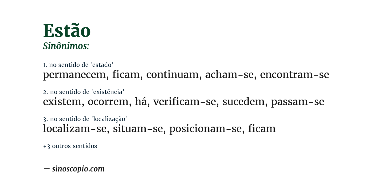 Sinônimo de estão