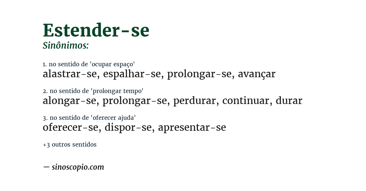 Sinônimo de estender-se
