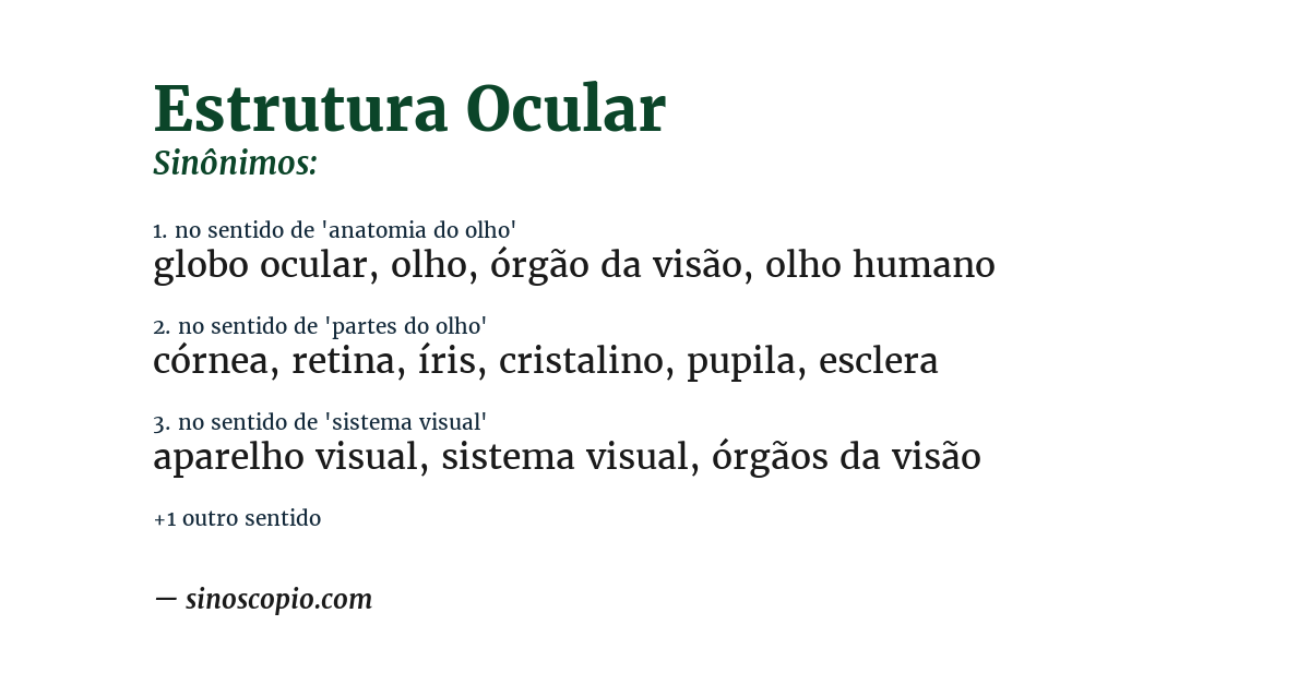 Sinônimo de estrutura ocular
