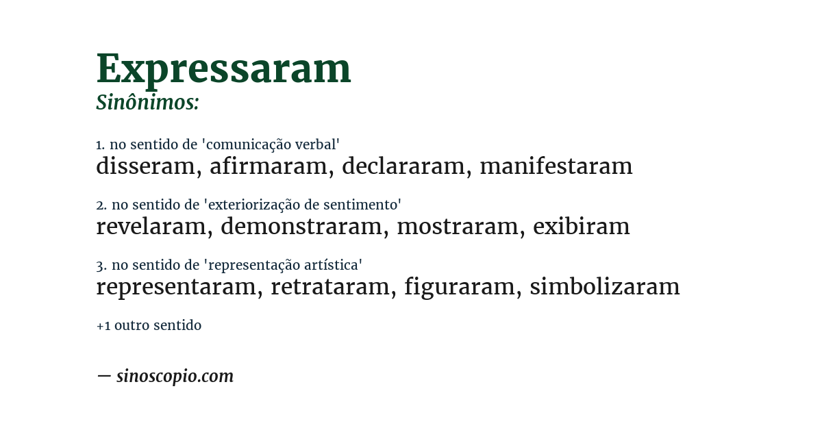 Sinônimo de expressaram