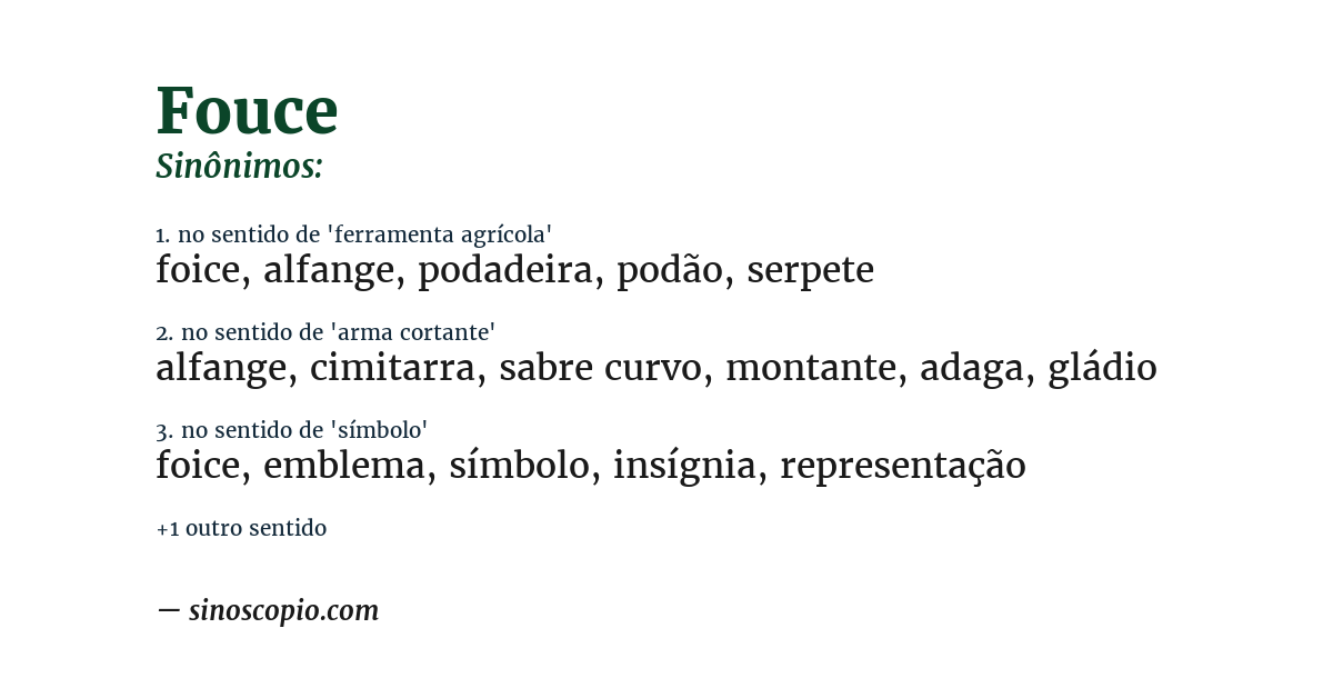 Sinônimo de fouce
