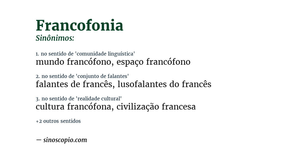 Sinônimo de francofonia