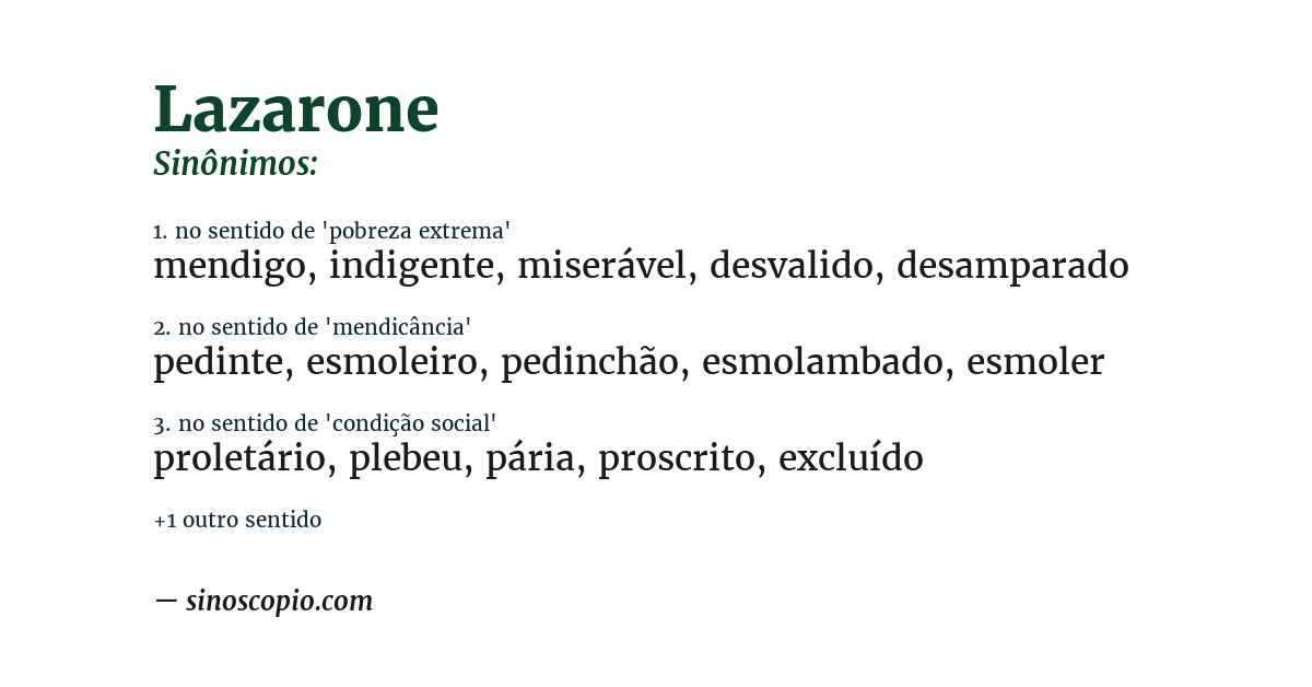 Sinônimo de lazarone