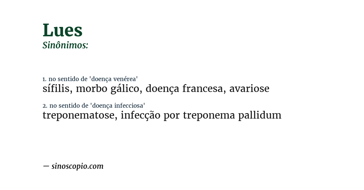 Sinônimo de lues