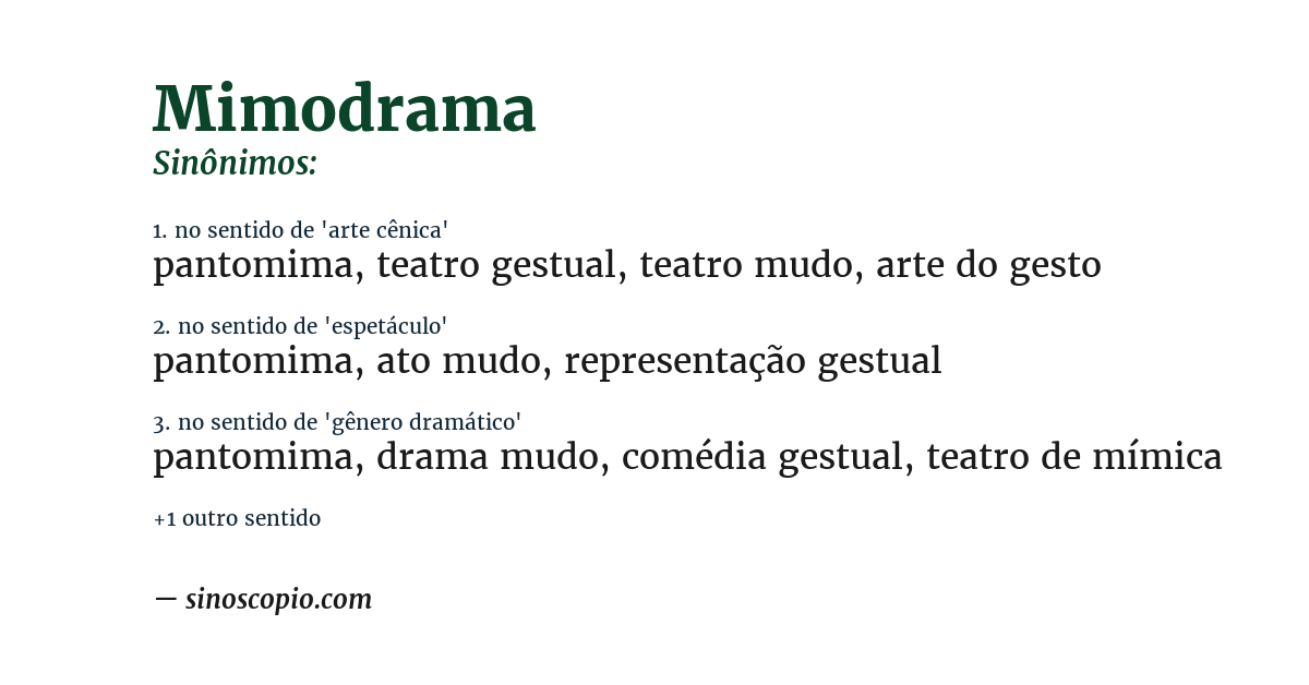 Sinônimo de mimodrama