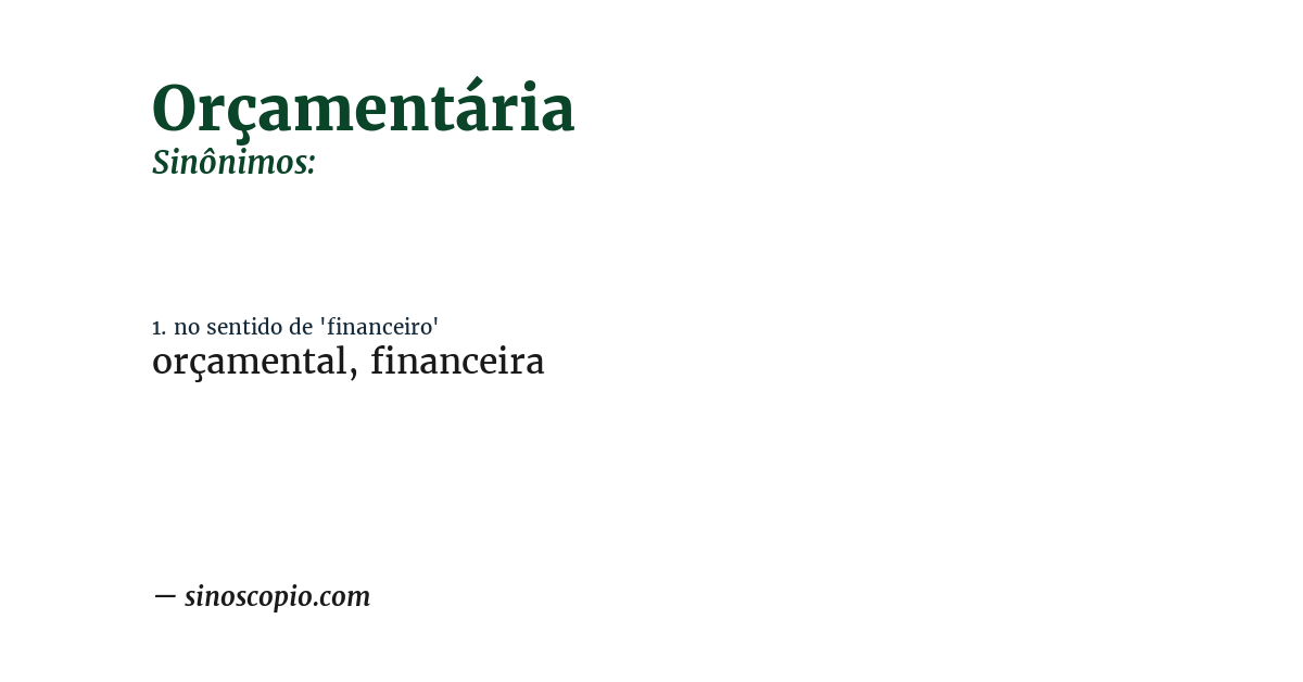 Sinônimo de orçamentária
