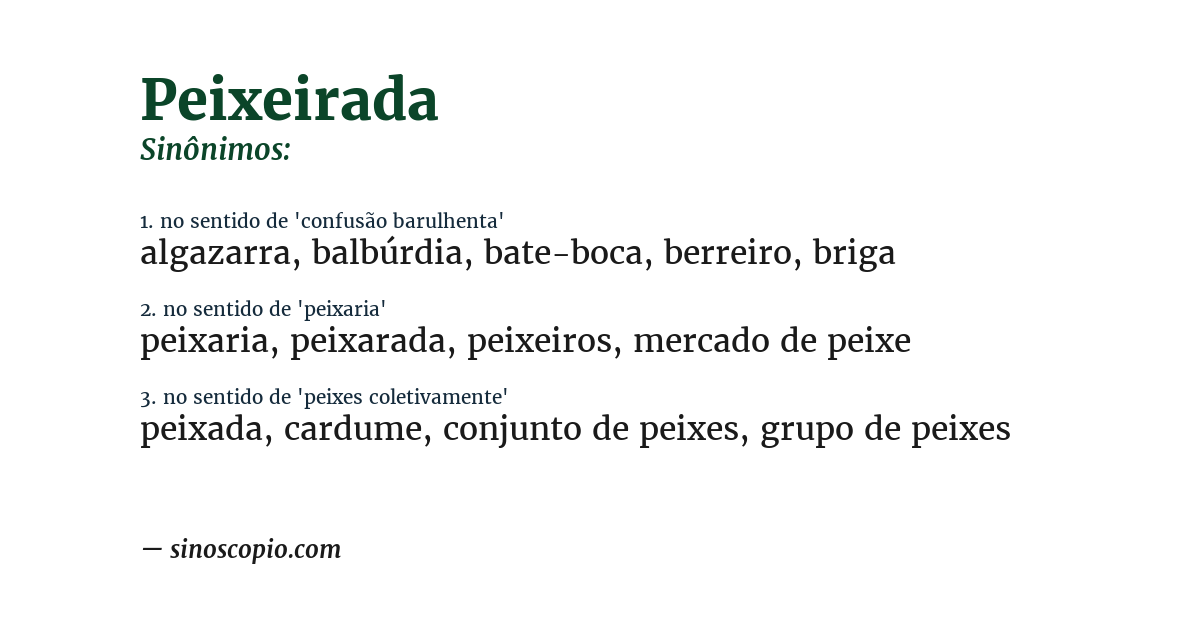 Sinônimo de peixeirada