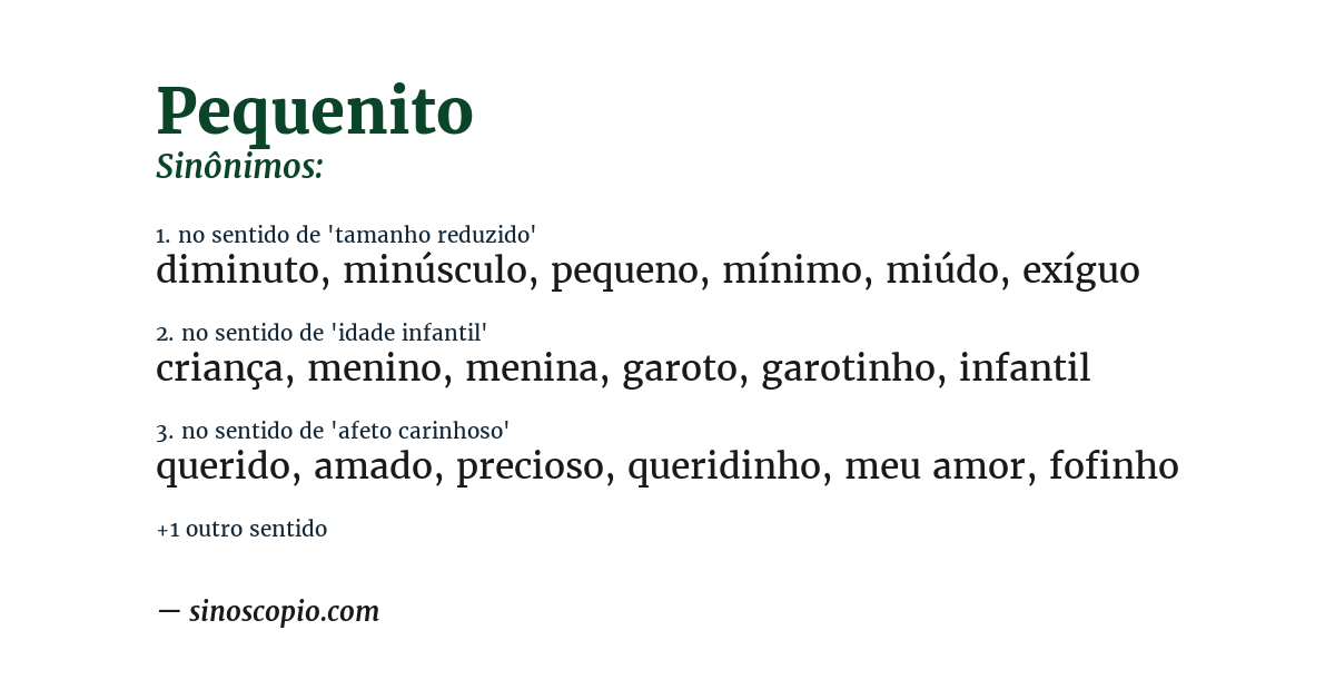 Sinônimo de pequenito