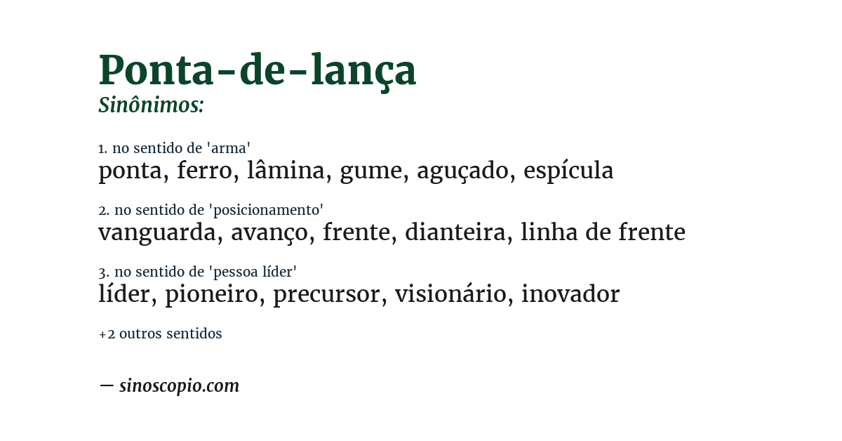 Sinônimo de ponta-de-lança