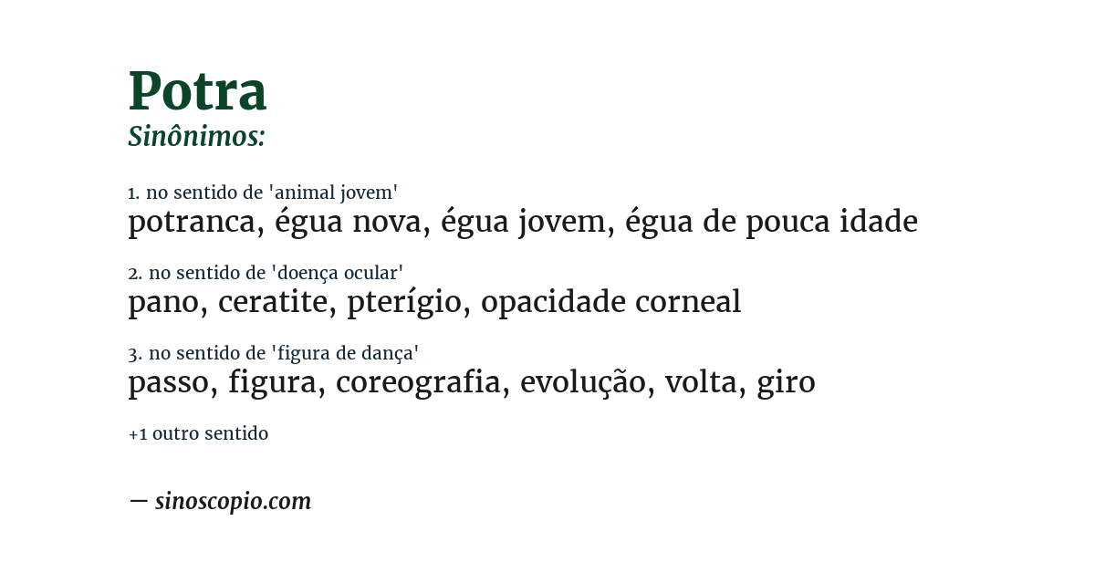 Sinônimo de potra