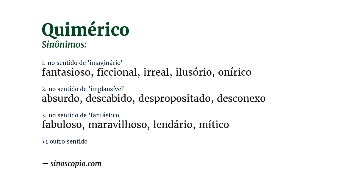 Sinônimo de quimérico