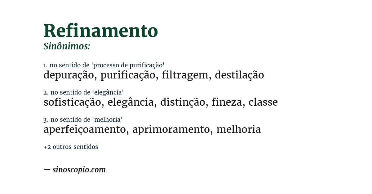 Sinônimo de refinamento