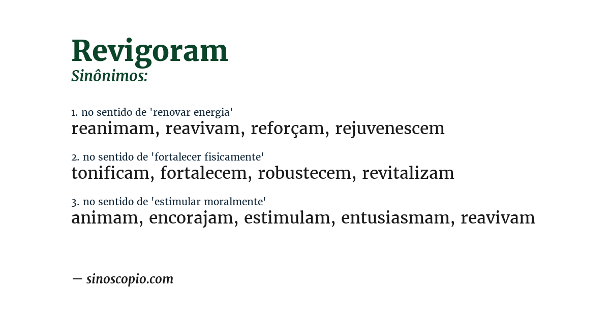 Sinônimo de revigoram