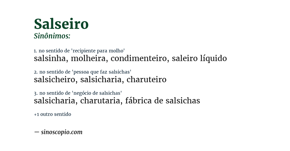 Sinônimo de salseiro