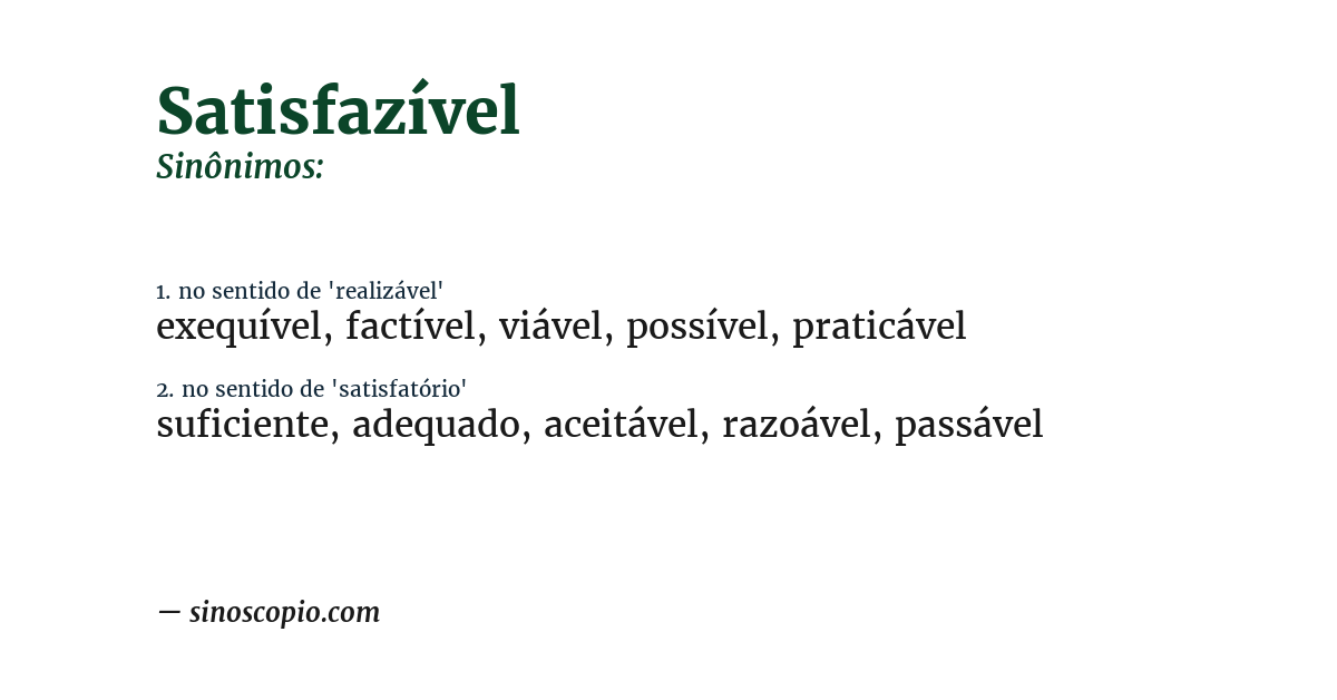 Sinônimo de satisfazível