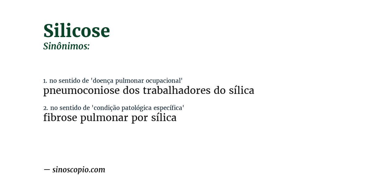 Sinônimo de silicose