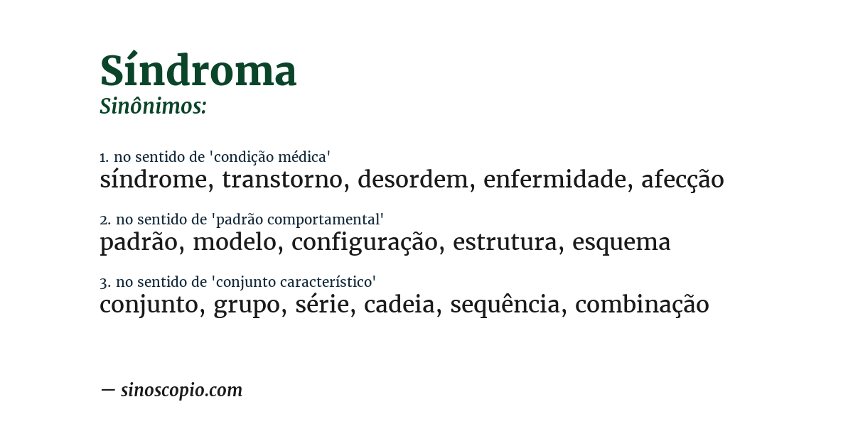 Sinônimo de síndroma