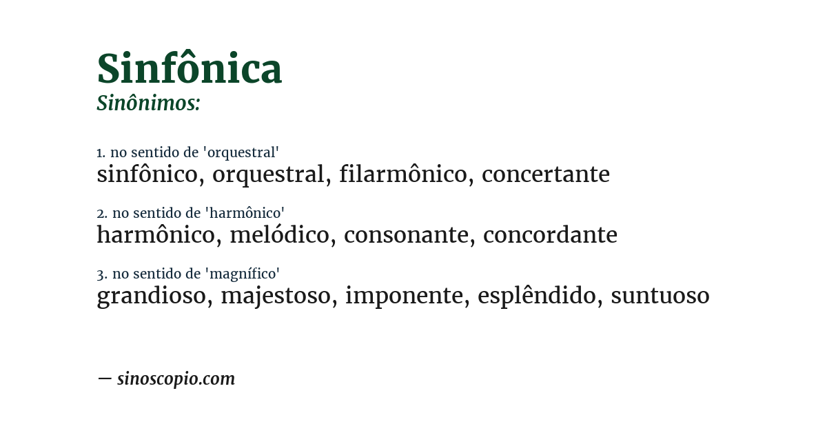 Sinônimo de sinfônica
