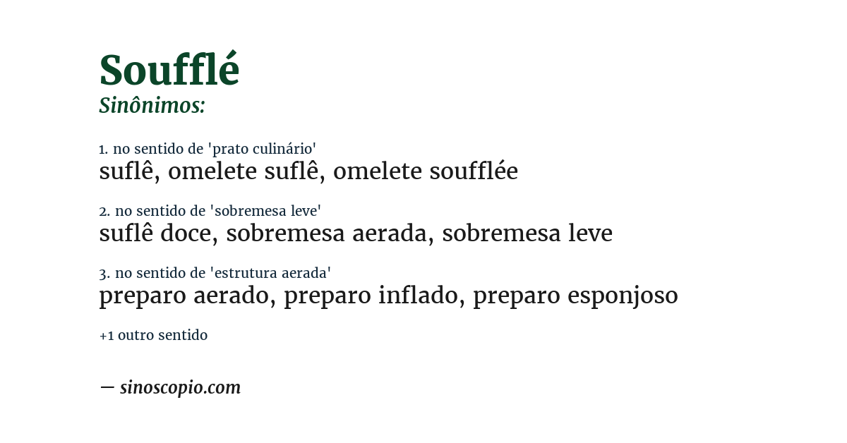 Sinônimo de soufflé