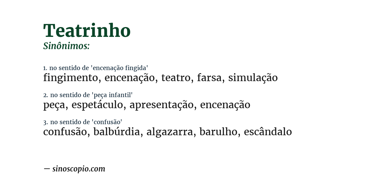 Sinônimo de teatrinho