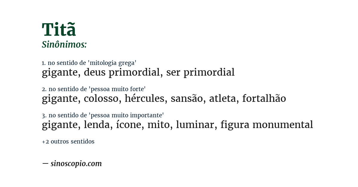 Sinônimo de titã
