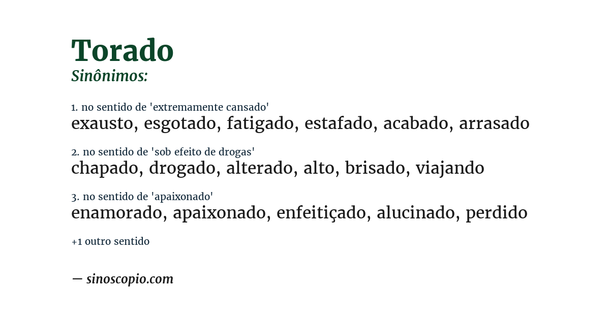 Sinônimo de torado