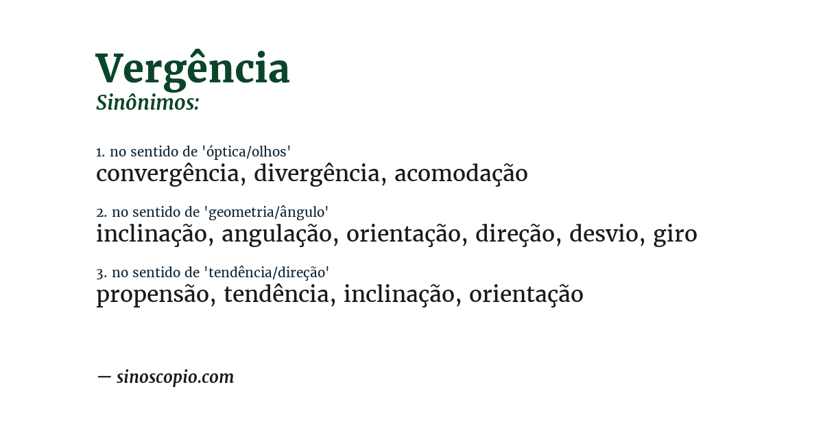 Sinônimo de vergência