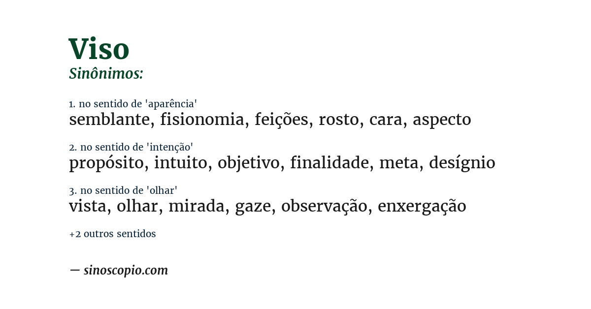 Sinônimo de viso